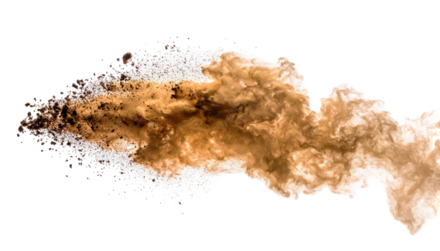 Artistic, abstract depiction of a flowing, ephemeral cloud or explosion against black - Powered by Adobe