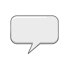 Naklejka premium An empty light gray speech bubble with black outline on a white background