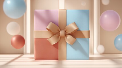 Symmetrical gift box pattern for generosity and celebration