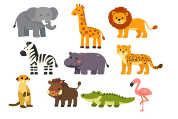 Obraz premium Cute Safari Animals Collection