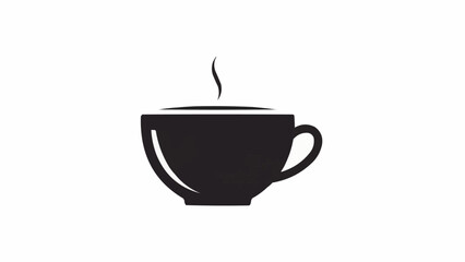 Obraz premium Steaming Hot Coffee Cup Icon Silhouette.