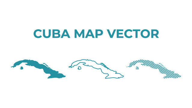 Cuba map vector illustration with various shaded regions and outlines shown