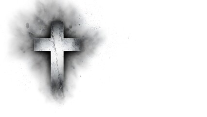 Obraz premium A weathered cross with a smoky texture background