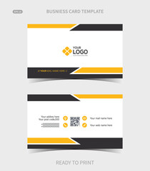 Modern Business Card Template with Yellow and Black Accents
