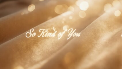 Elegant golden background with soft light and the words So Kind of You.