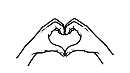Fototapeta premium Hands Forming a Love Heart Gesture on Isolated White Background