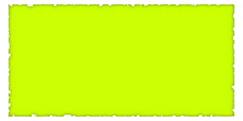 Vibrant lime green rectangular block with rough, torn edges on a white background, creating a striking contrast. © Hussain