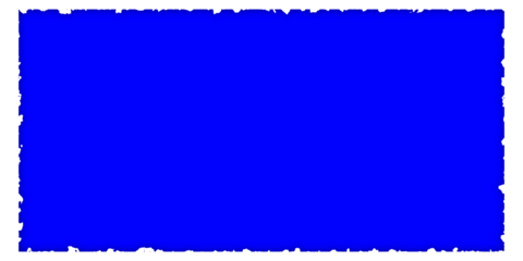 A vibrant blue rectangular shape with slightly textured edges on a clean white background, representing a fundamental graphic element.