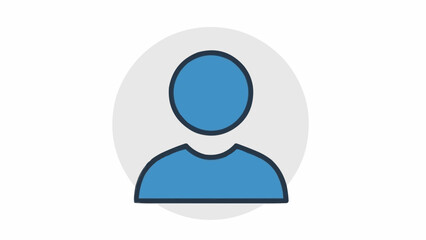 Simple Blue Silhouette of a Person in a Circle.