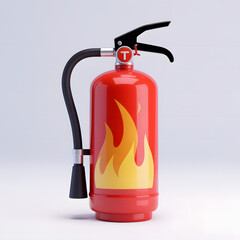Obraz premium Red fire extinguisher isolated on white background