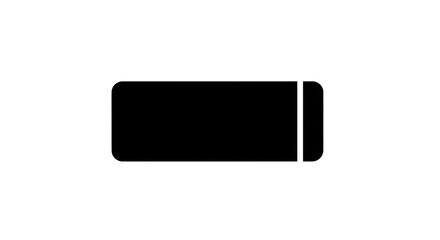 A simple black battery icon on a white background