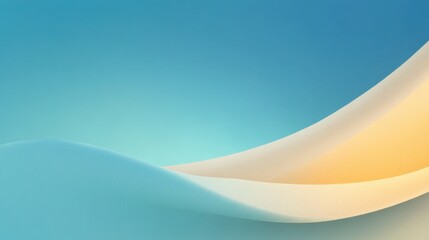 Soft Curved Lines in Gentle Shades of Blue and Cream Flowing Elegantly Across a Tranquil Background of Smooth Texture and Light Gradient