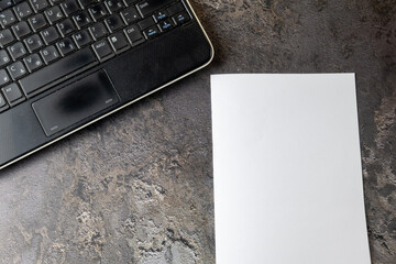 Blank Paper On Modern Office Desk