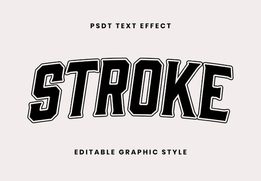 Black And White Double Stroke Outline Text Effect College Varsity Font