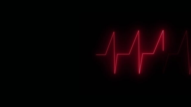 High resolution neon ecg heart rate pulse animated medical display