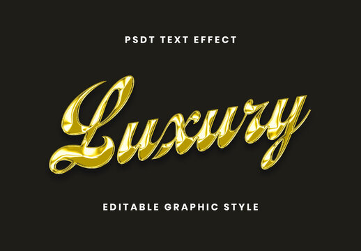 Gold Text Effect Luxury Script Glossy Font