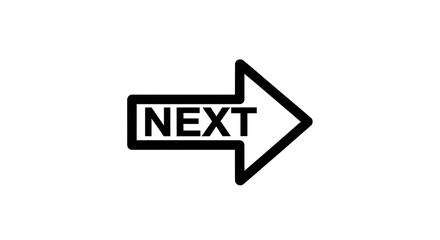 A black arrow pointing to the right with the word NEXT inside it