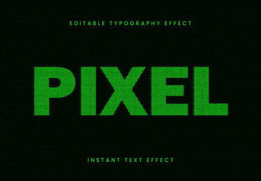 Green CRT Screen Text Effect Pixel Glitch Digital Font