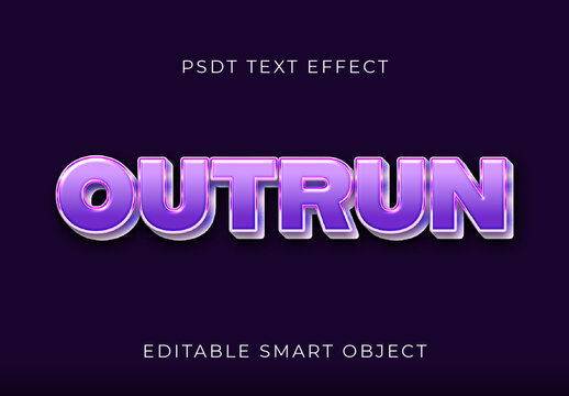 Purple Chrome 80s Text Effect Retro 3D Outline Font