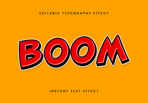 Boom Comic Halftone Cartoon Text Effect