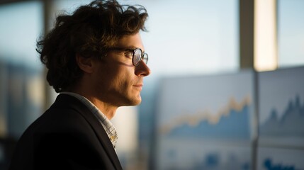 A legal advisor silhouette double-exposed with risk charts and warning symbols, representing compliance management and corporate governance. cinematic color correction, natural uneven lighting yet