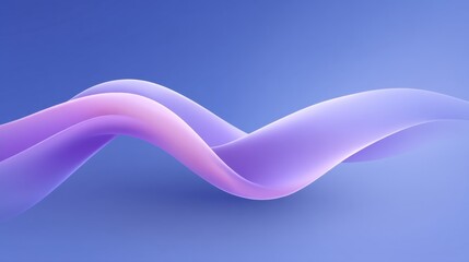 Soft flowing curves in shades of purple and pink against a smooth blue background creating a dynamic and abstract digital art composition