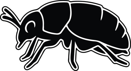 Silhouette stylized beetle insect profile vector illustration