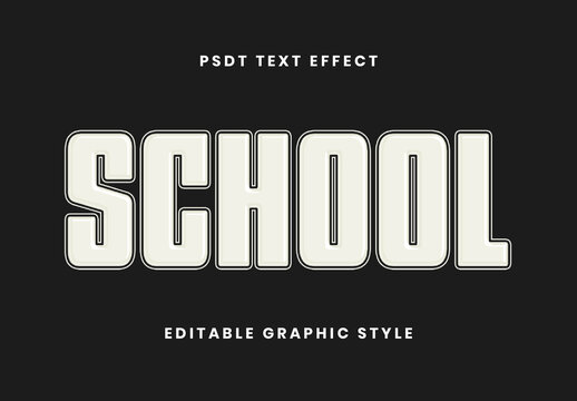 White And Black Double Stroke Outline Text Effect Retro Bold Font