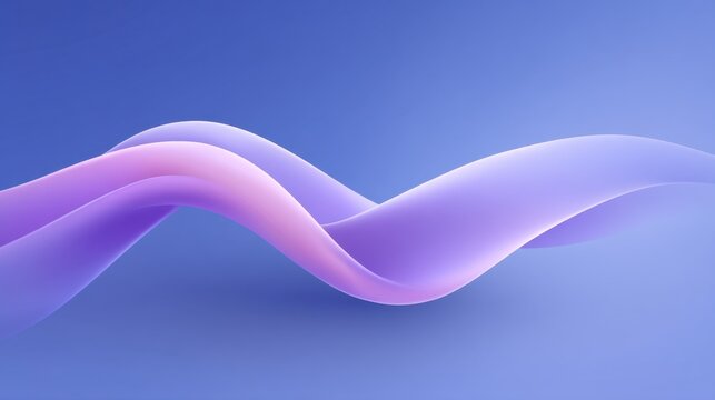 Soft flowing curves in shades of purple and pink against a smooth blue background creating a dynamic and abstract digital art composition - Powered by Adobe