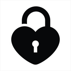 Secure Heart With Locked Keyhole Symbol
