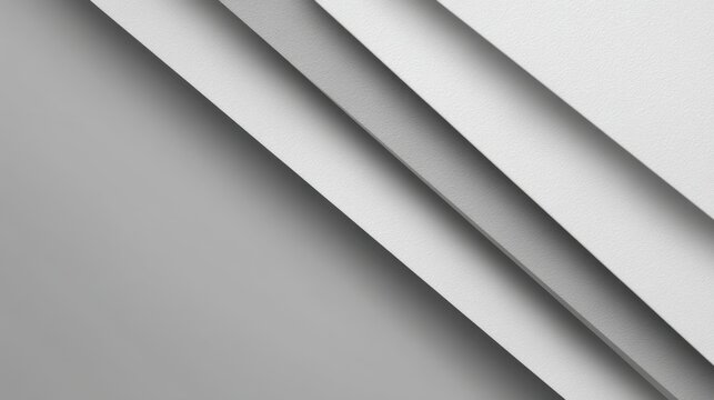 Layers of White and Grey Textures with Subtle Shadow Play on Smooth Surfaces for Modern Artistic Background Use and Design Projects