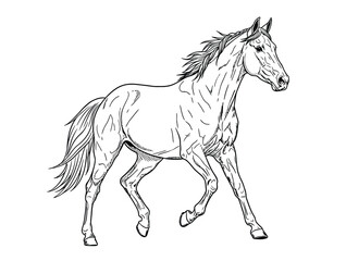 Obraz premium Graceful Galloping Horse Illustration For Sports, Nature, And Wildlife Stock Use