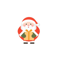 Santa Claus cartoon holding gift isolated on transparent background