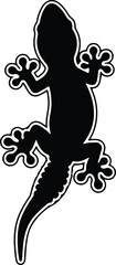 Silhouette Gecko Lizard Creature Animal Reptile Simple Outline Icon Design Vector Illustration