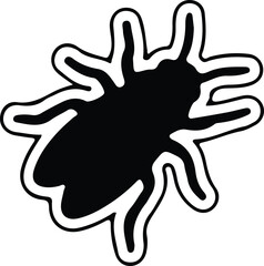 Silhouette stylized crawling bug insect pest with distinctive outline design minimal art Vector Illustration