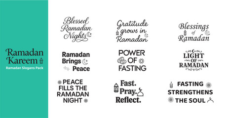 Ramadan Slogan Pack Islamic Typography Quotes Collection