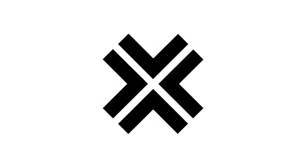 Obraz premium A black and white geometric shape with intersecting lines on transparent background