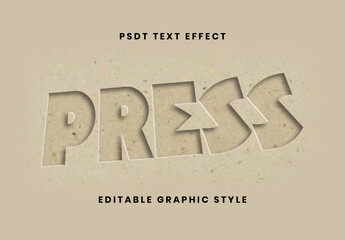 Beige Inner Shadow Carving Text Effect Press Carved Font