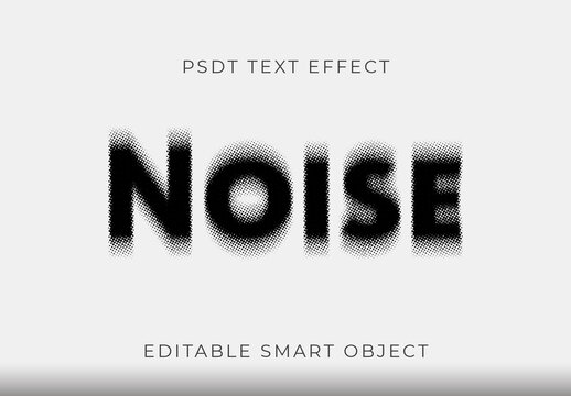 Black Grainy Blur Text Effect Bold Halftone Font