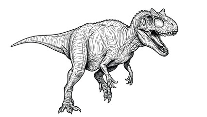 Tyrannosaurus Rex Illustration: Bold Black And White Dinosaurs Sketch For Education, Poster, And Book Projects © SHAMIM