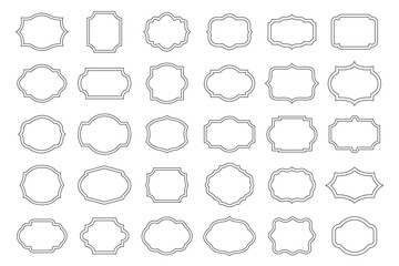 Obraz premium Set of vintage decorative frames isolated on white background. Old ornate labels, decorative vintage frame and retro badge. eps 10