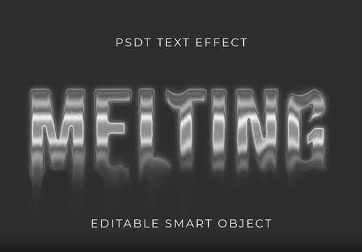 Silver Liquid Melting Text Effect Melting Glow Font