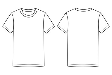 Naklejka premium t shirt design, Short Sleeve Basic T-Shirt Technical Fashion Flat Sketch Vector, Men’s & Boys Apparel Mockup