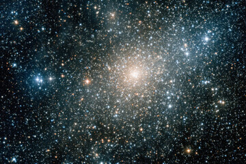 Stunning deep space view of a dense cluster of dazzling stars and cosmic dust shimmering in the vast darkness of the universe captured with high clarity