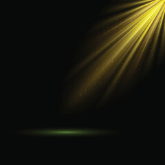 Theater Spotlight Effect Vector with Realistic Light Rays and Glow for Performance, Drama and Event Visuals