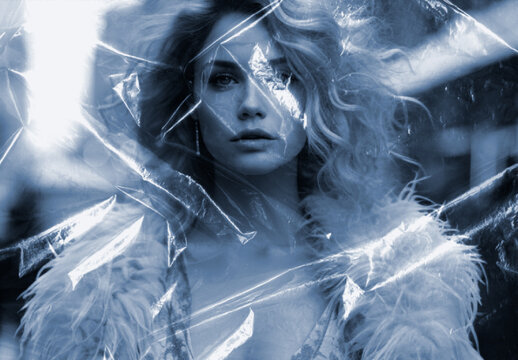 Blue And Black Plastic Wrap Photo Effect