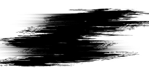 Distorted grunge layer error. Noise destroys texture. Vector trendy deformed glitch shape