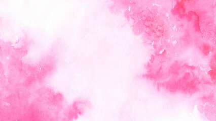 Soft pink watercolor background with abstract cloudy splashes and gentle gradients on white
