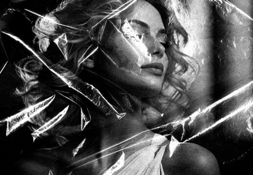 Black And Gray Plastic Wrap Photo Effect