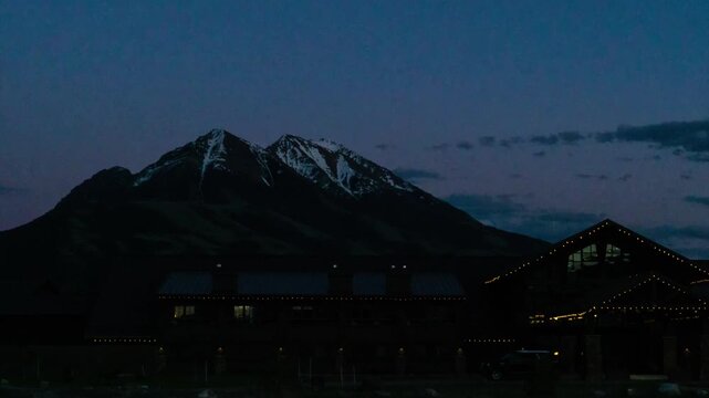 Emmigrant peak over Sage Lodge sunset 